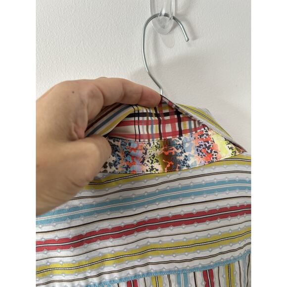 Robert Graham Rainbow Stripe Flip Cuff Button Up Shirt Men's Large L Exclusive - Picture 7 of 12